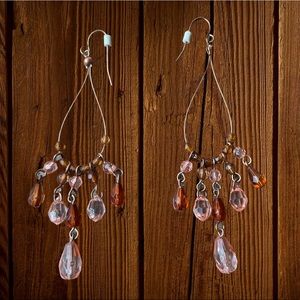 Pink & Amber Earrings